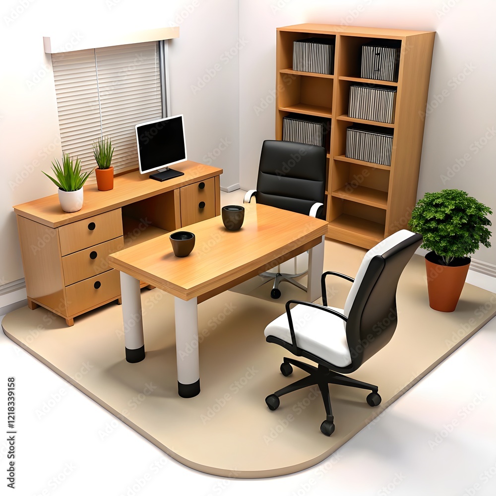 Office desk with lamp table isolated on transparent or white background Office desk with lamp table isolated on transparent or white background