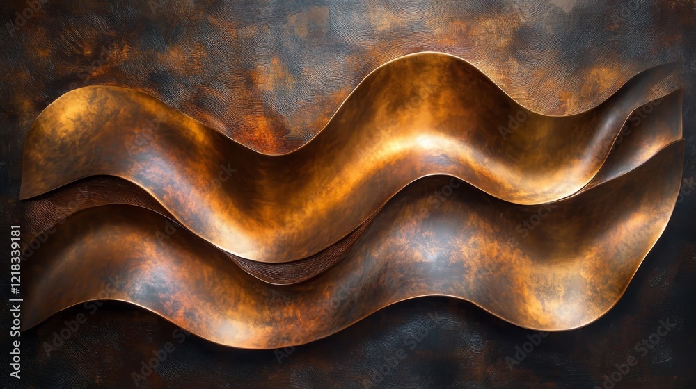 Abstract Bronze Waves Wall Sculpture Art Abstract Bronze Waves Wall Sculpture Art
