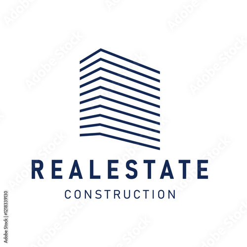 City Building, Real Estate Apartment with Elegant Luxury Logo Design