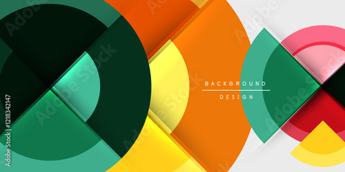 Techno circles and semi circles. Vector Illustration For Wallpaper, Banner, Background, Card, Book Illustration, landing page