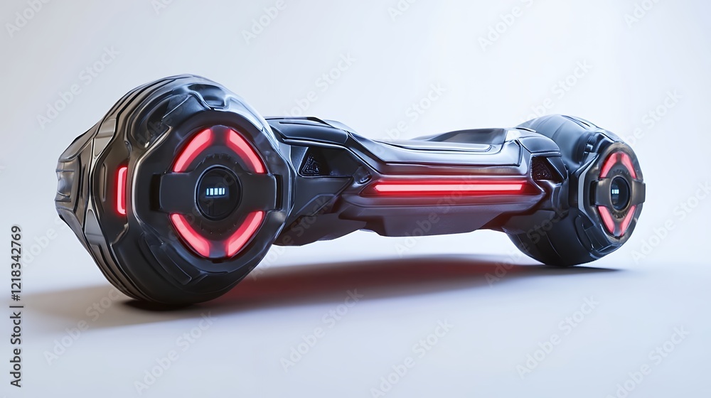 Futuristic Concept Car Design Red Lights Wheels Futuristic Concept Car Design Red Lights Wheels