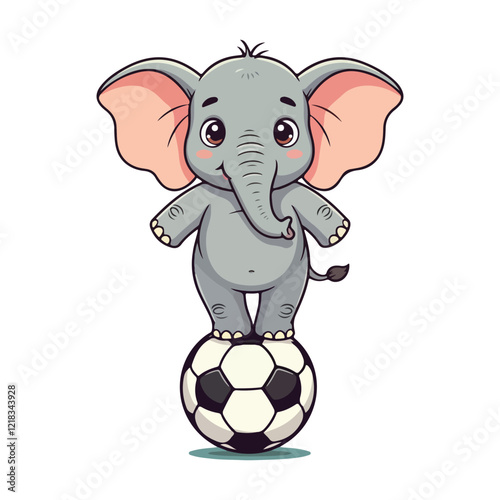 Cute Elephant Cartoon Vector Icon Illustration Animal Sport Icon Isolated Flat vector illustration photo