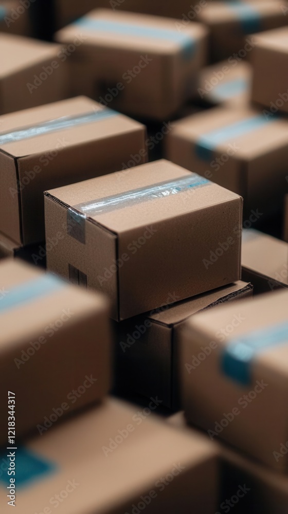 Efficient package sorting process warehouse industrial close-up logistics optimization