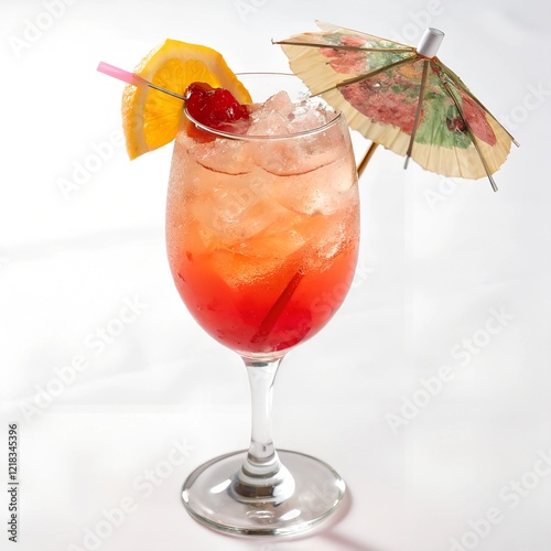 Cocktail with Umbrella png isolated on white background