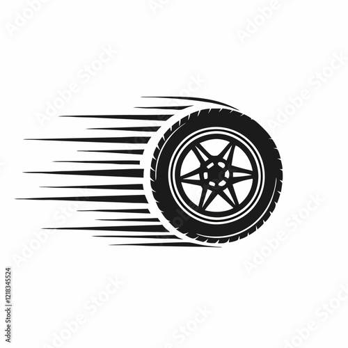 Car wheel moving vector illustration (1)