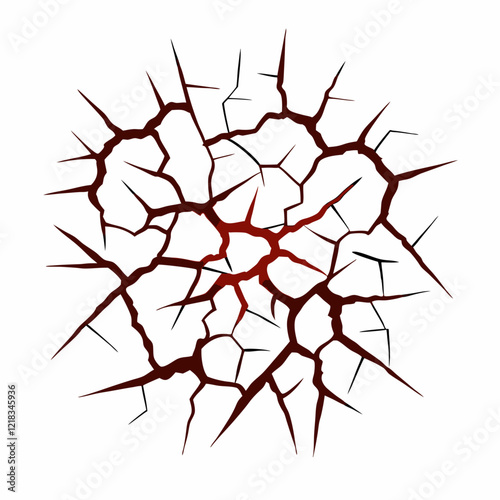 Cracks red epicenter vector illustration (1)