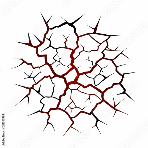 Cracks red epicenter vector illustration (4)