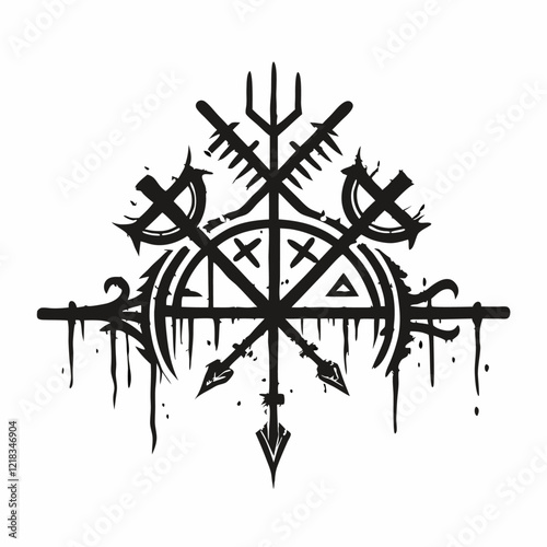 Norse viking black liquid symbol vector illustration (4)
