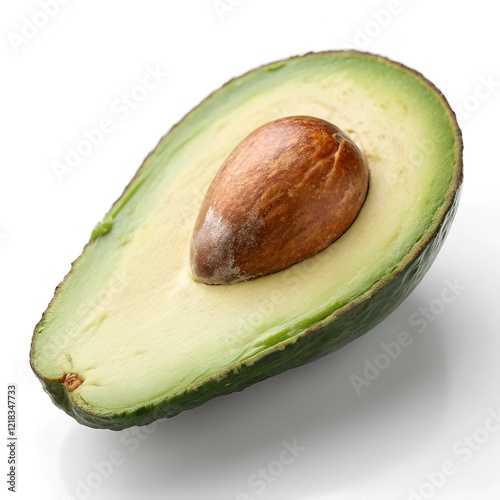 Avocado Half with Seed png isolated on white background