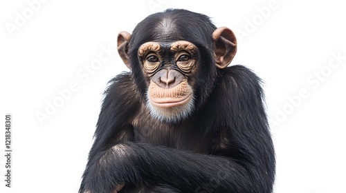 Chimpanzee isolated over white background