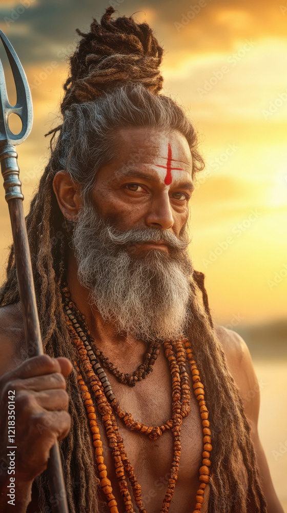 Obraz premium indian pilgrim or sadhu