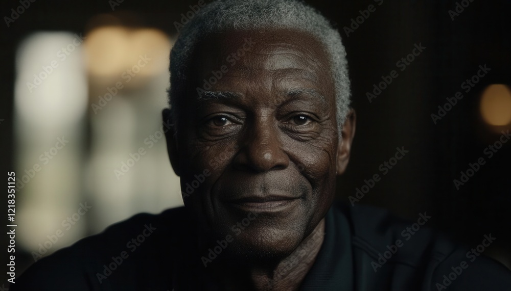 Reflective portrait of an elderly man studio close-up soft lighting introspection Reflective portrait of an elderly man studio close-up soft lighting introspection