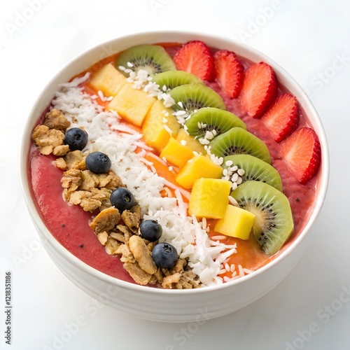 Rainbow Smoothie Bowl png isolated on white background