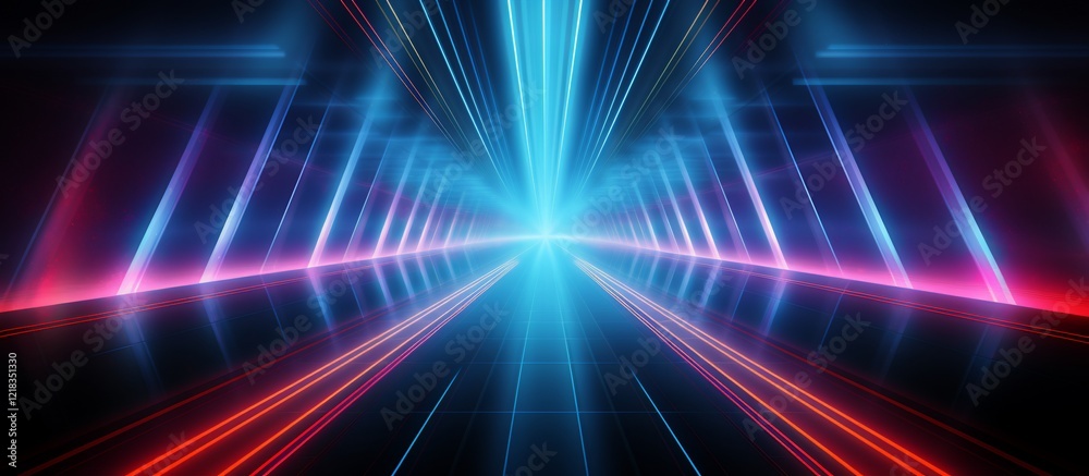 Neon Lights Tunnel: A Futuristic Digital Art Neon Lights Tunnel: A Futuristic Digital Art