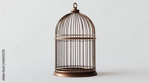 Empty Antique Brass Birdcage Decorative Home Decor