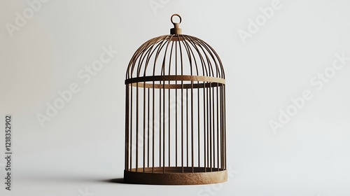 Empty Birdcage Stock Photo Rustic Wooden Design photo