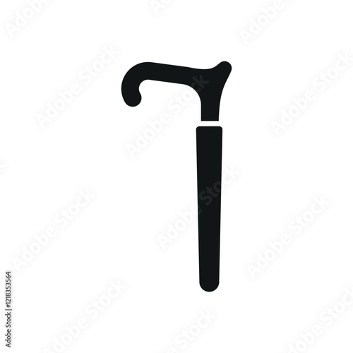 Cane medical icon, crafted in a minimalist style, perfectly suited for healthcare branding