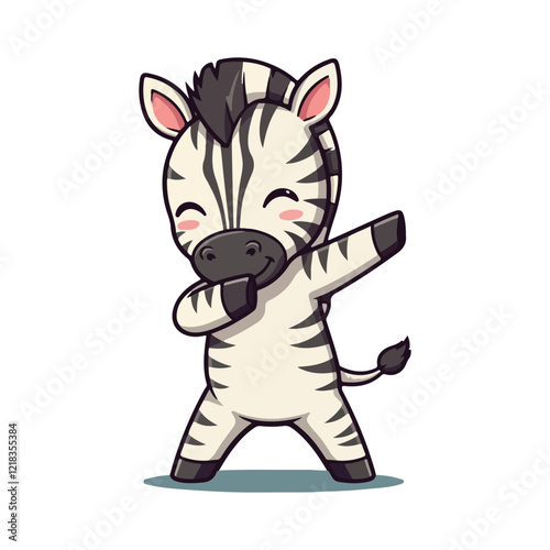 Cute Zebra Standing Cartoon Vector Icon Illustration. Animal Nature Icon Concept Isolated Premium illustration vector illustration