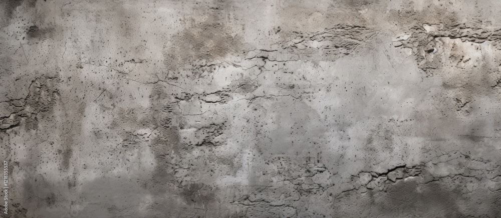 Fototapeta premium Textured concrete wall with shades of gray and subtle variations, featuring cracks and imperfections across an expansive flat surface.