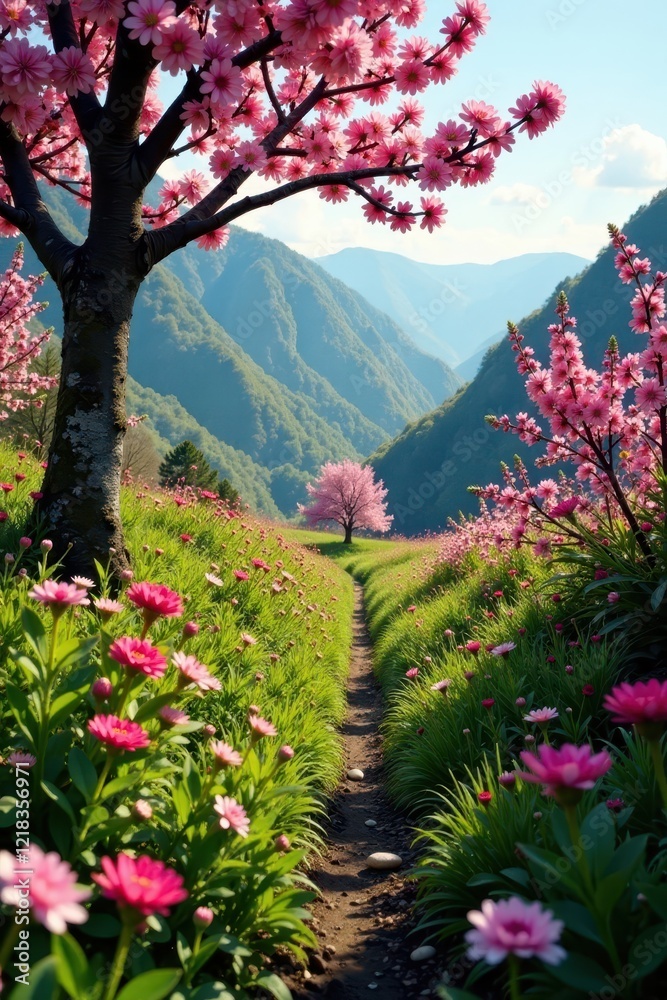 custom made wallpaper toronto digitalNatur im Fr?hjahr mit ReifeFrau und bl?henden B?umen, blossoming, landscape