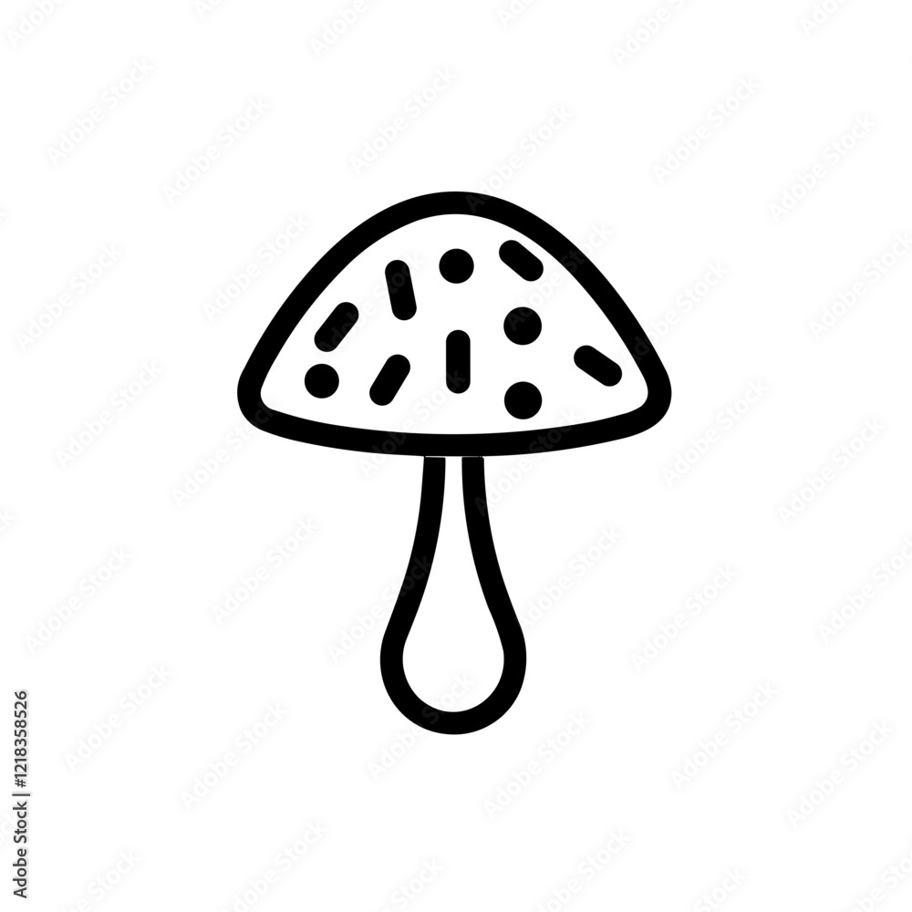 Minimalist flat black mushroom icon Minimalist flat black mushroom icon