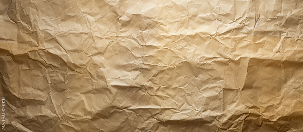 Crumpled aged brown textured paper background with subtle warm tones ideal for copy space with random folds and wrinkles throughout the surface Crumpled aged brown textured paper background with subtle warm tones ideal for copy space with random folds and wrinkles throughout the surface