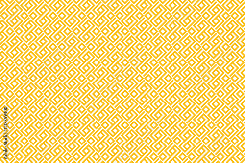 Seamless geometric vector pattern with textured brown and yellow lines for fabric design