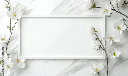 Wallpaper Mural white flowers on wooden background with space for text and design Torontodigital.ca