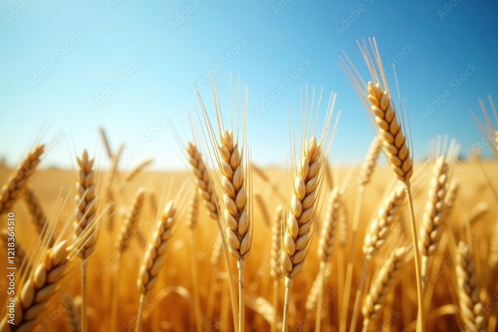 ripened wheat stalks stretching towards the open sky, ripe wheat, grain, agriculture ripened wheat stalks stretching towards the open sky, ripe wheat, grain, agriculture