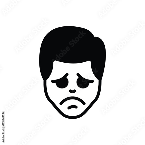 Black solid icon for lonely