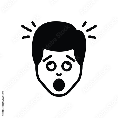 Black solid icon for shocked