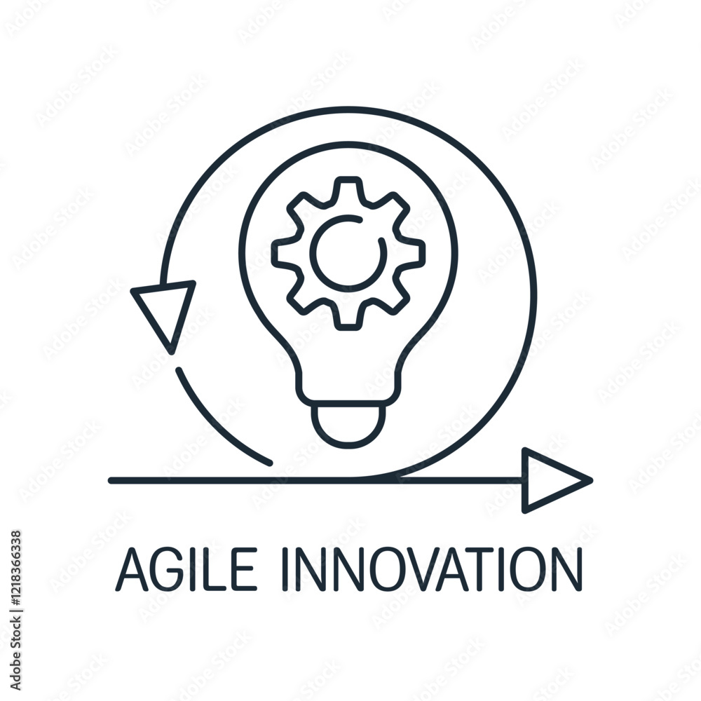Agile innovation. Vector linear icon isolated on white background. Agile innovation. Vector linear icon isolated on white background.