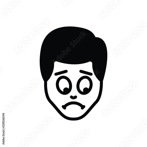 Black solid icon for upset