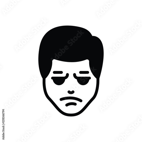 Black solid icon for bored