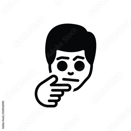 Black solid icon for curious