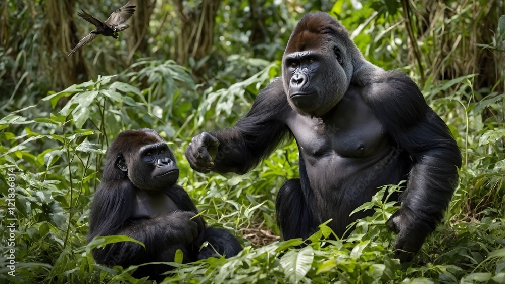 Western Lowland Gorilla with Wildlife: A Snapshot of Biodiversity Western Lowland Gorilla with Wildlife: A Snapshot of Biodiversity