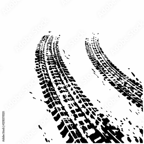 Black grunge tire tracks vector illustration (4)