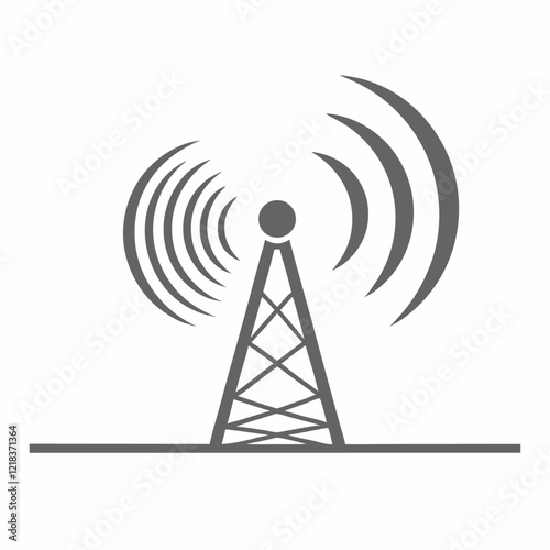 Gray antenna silhouette vector illustration (1)