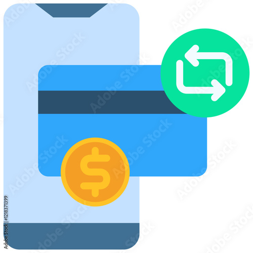 Recurring Payment flat color icon