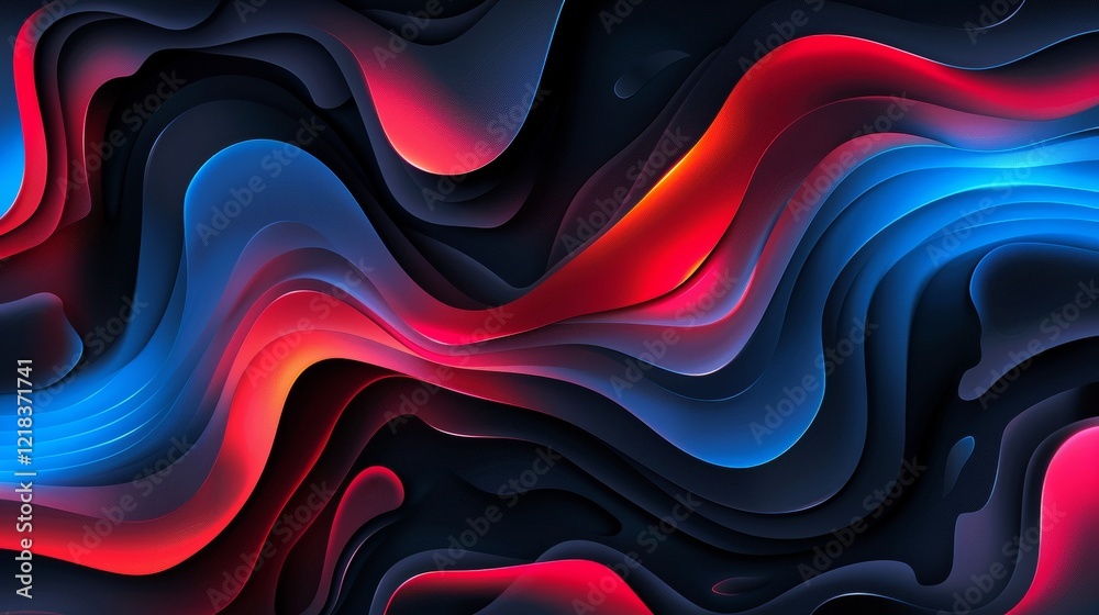 Abstract Dynamic Flowing Lines Background. Light Trails Effect On Dark 3d Illustration Fluid Cover. Abstract Dynamic Flowing Lines Background. Light Trails Effect On Dark 3d Illustration Fluid Cover.
