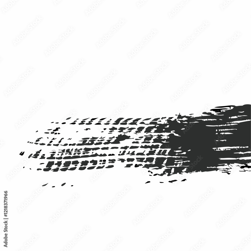 Fototapeta premium Grunge tire track line vector illustration (4)
