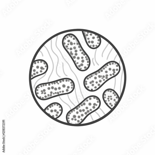 Micro bacterium gray vector illustration (3)