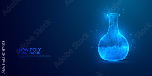 Love Low Poly beaker blue background