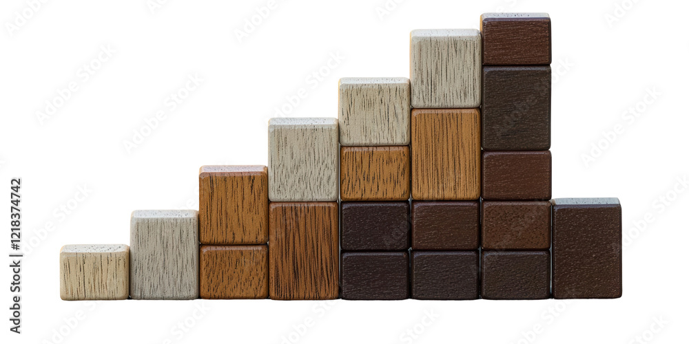 Building blocks growth chart studio image education side view transparent background Building blocks growth chart studio image education side view transparent background