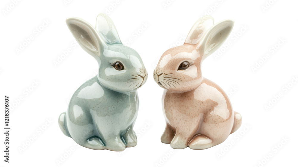 Obraz premium Two rabbits on transparent background