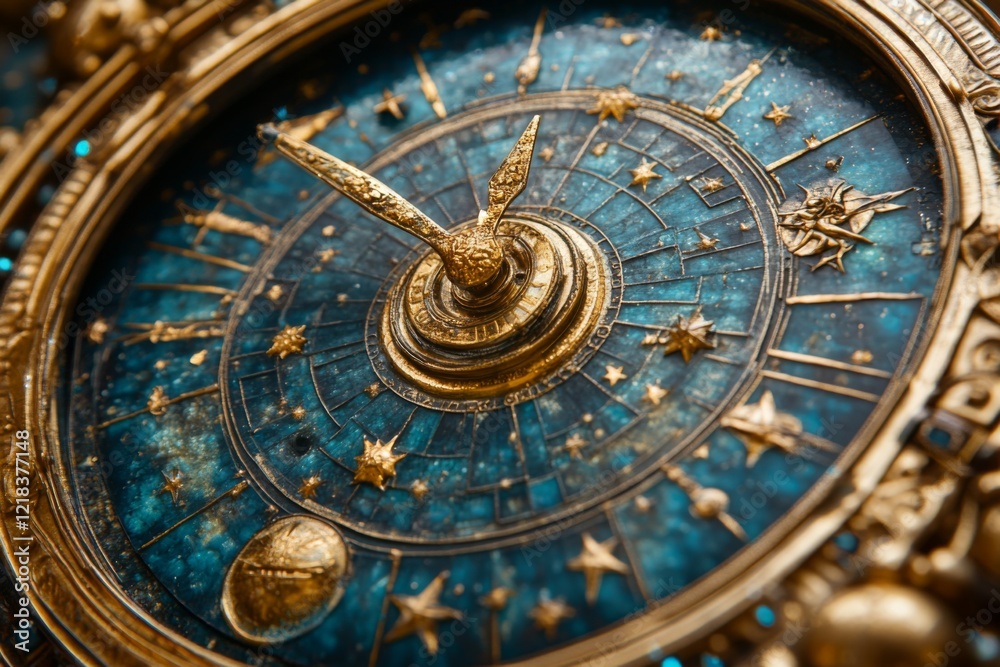 Fototapeta premium Zodiac Clock With Golden Details