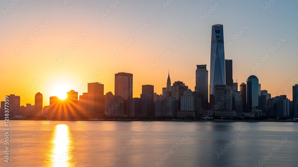 Fototapeta premium NYC Sunrise Skyline