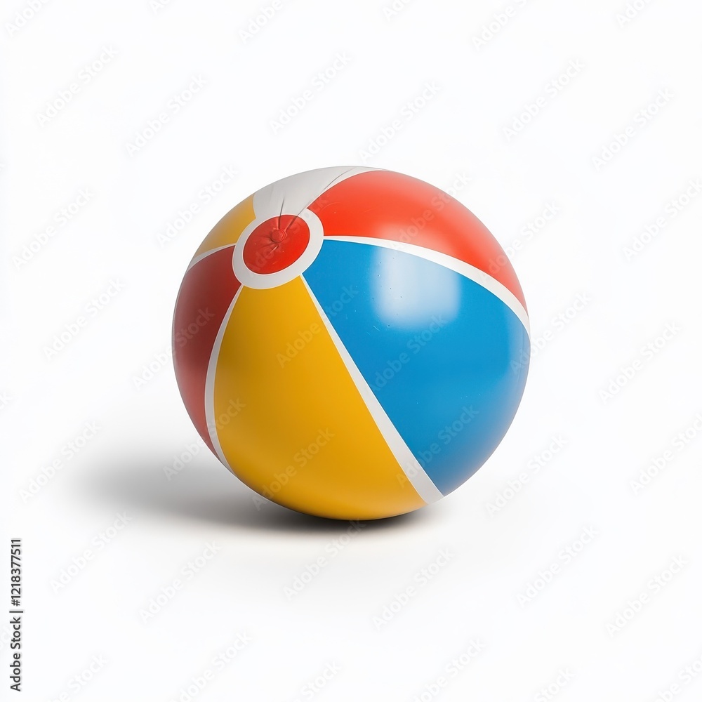 Beach ball isolated on white, colorful design, fun summer accessory. Beach ball isolated on white, colorful design, fun summer accessory.