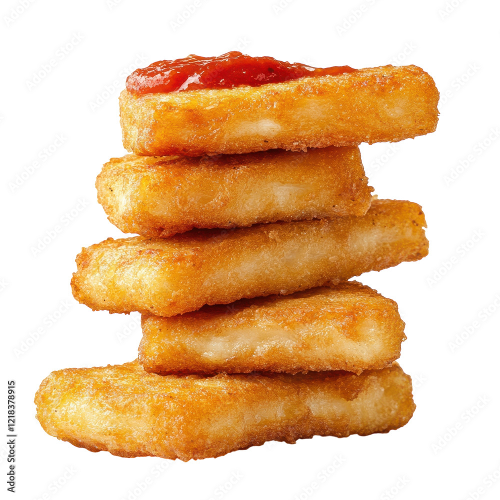 Golden Fried Mozzarella Sticks on transparent background. Golden Fried Mozzarella Sticks on transparent background.