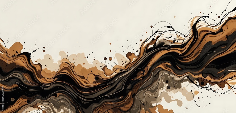Abstract Swirling Brown and Black Paint Design Abstract Swirling Brown and Black Paint Design